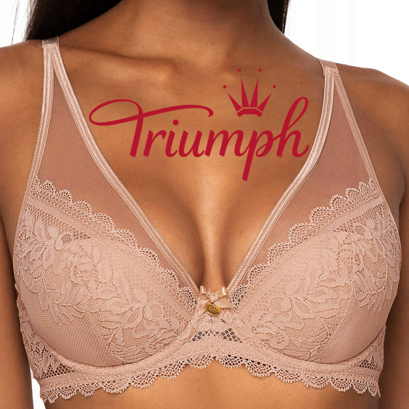 Triumph® 4 kosi 💖 50 % popusta ✨ Nov model 2024 seksi čipkast push-up modrček z velikimi košaricami [65A-120H]