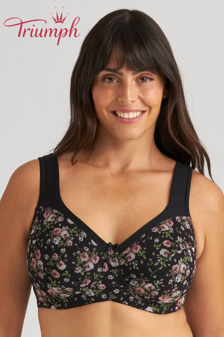 Triumph® 4 kosi💖50% popust✨🔥 Bombažni modrček s cvetličnim vzorcem za večje velikosti [65A-120H]