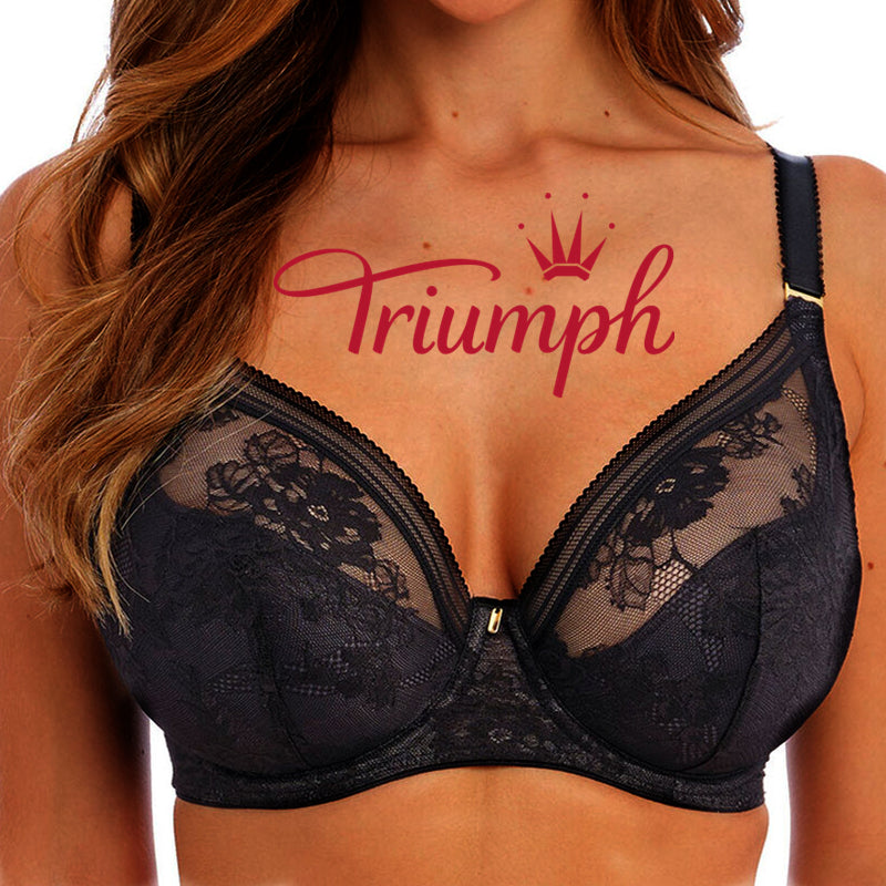 Triumph® modrčki - paket 4 kosov 💖50 % popusta ✨Plus Size globok V-vložek ročno vezen čipkast modrček [65A-120H]